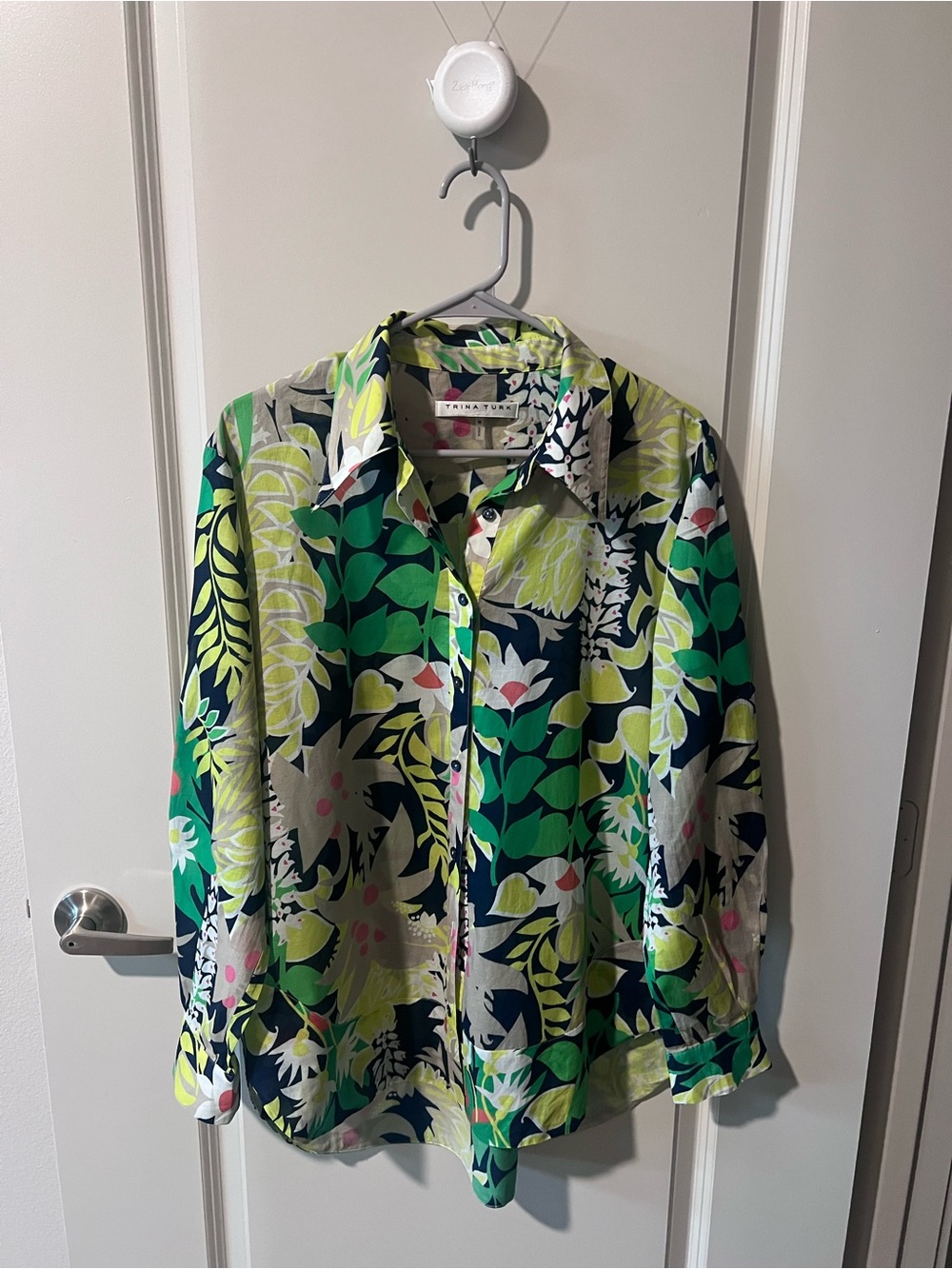 Trina Turk Multi-Color Tropical Floral Button-Down Shirt